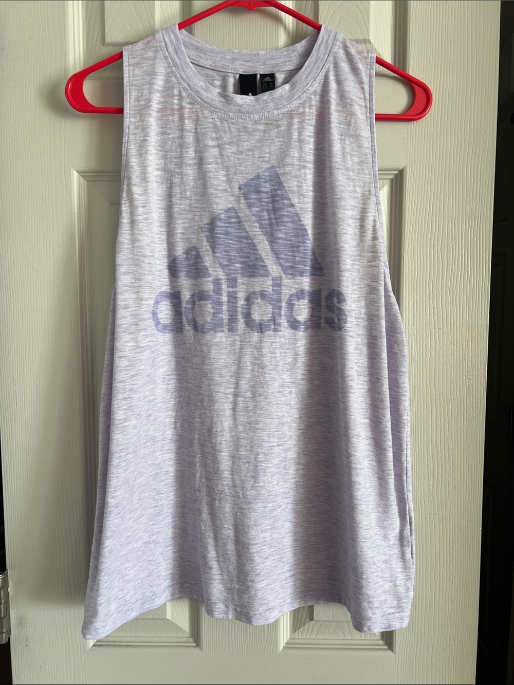 Adidas Purple Logo Muscle Tank Top